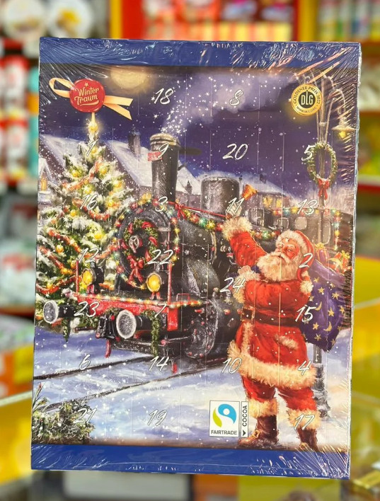 Рождественский календарь с шоколадом «Санта и паровоз»