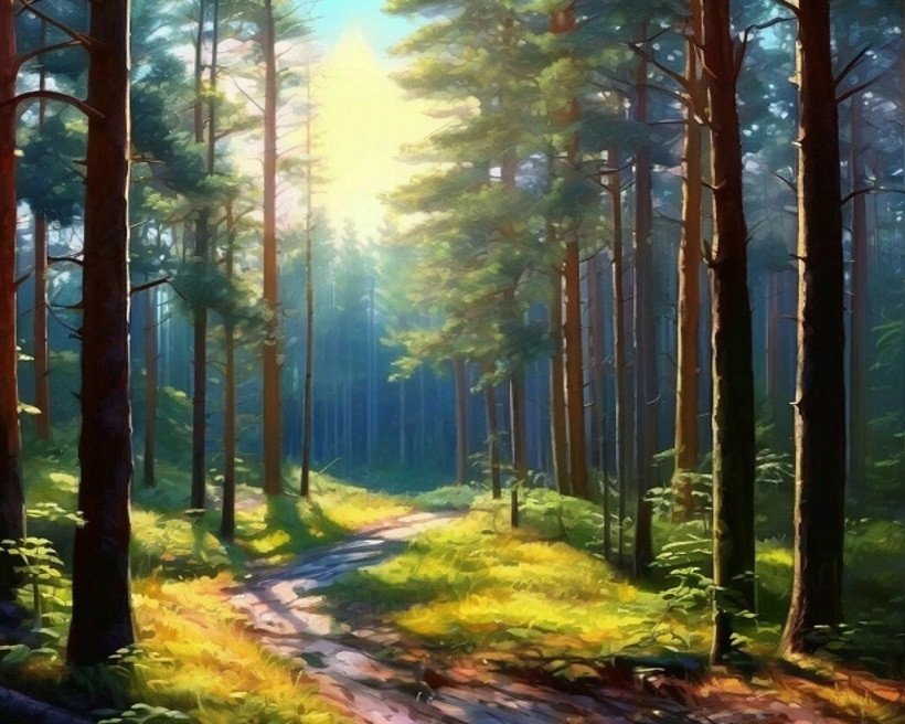 Картина по номерам «Утро в сосновом бору» | Арт Фея