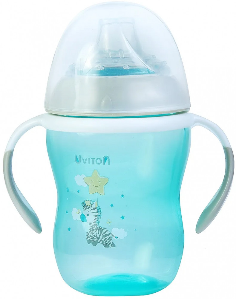Поильник-непроливайка с ручками и мягким носиком «Зебра» | Uviton