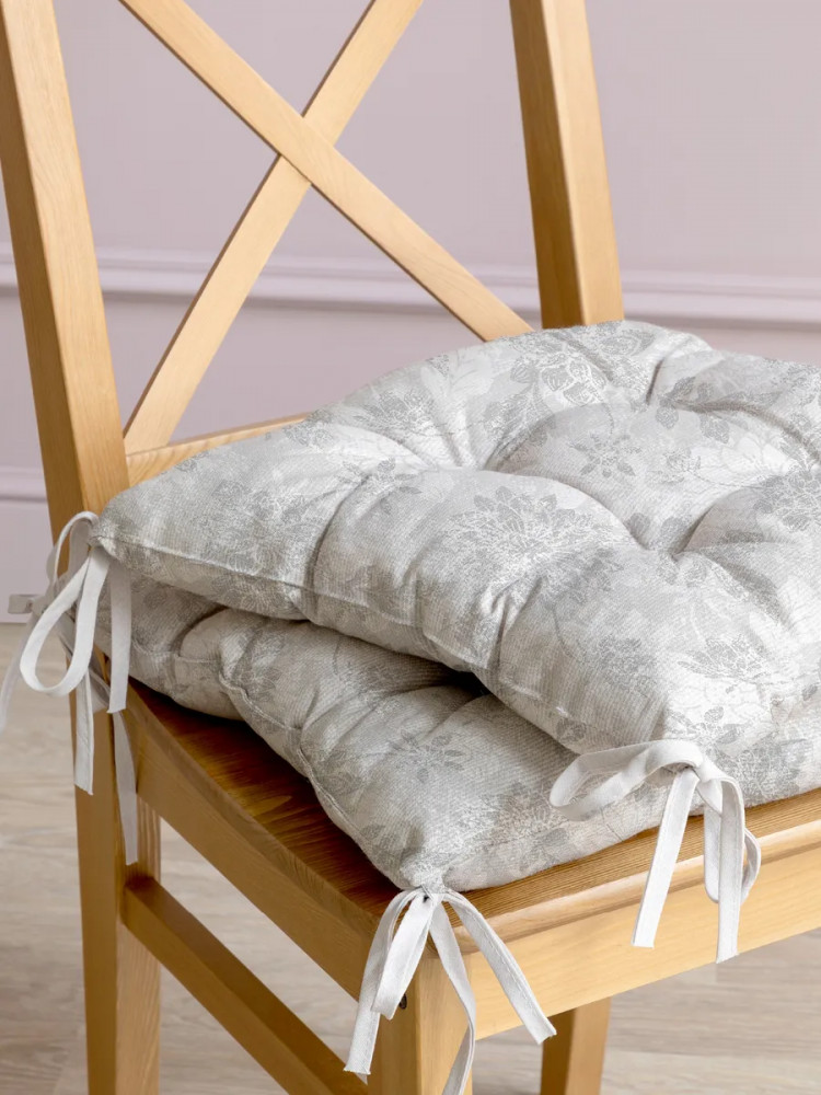 Комплект подушек на стул с тафтингом «Grey jacquard» | Унисон