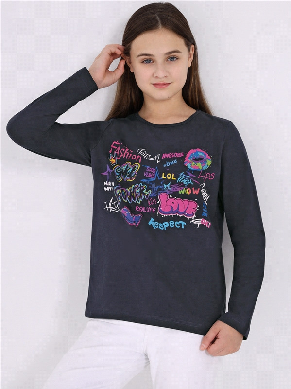Лонгслив для девочек | Прогулка | Апрель