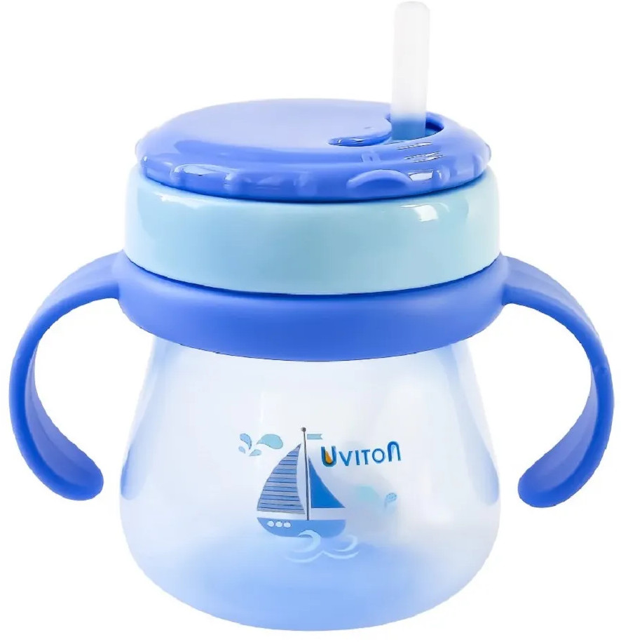 Поильник с трубочкой и ручками | Uviton