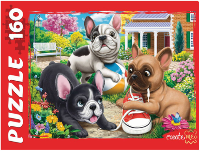 Пазл «Три бульдога» | Create me | Рыжий кот