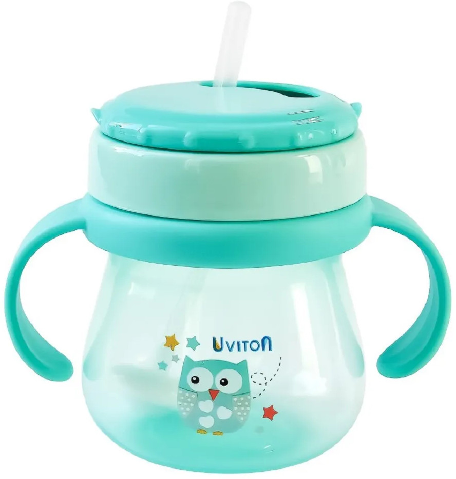 Поильник с трубочкой и ручками | Uviton
