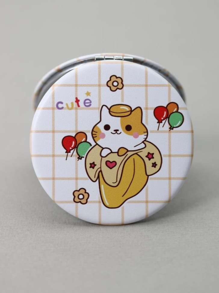 Зеркало компактное «Banana cat» | I like gift | Toki