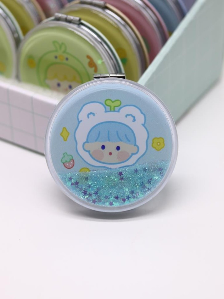 Зеркало компактное раскладное шейкер «Малыш-медведь» | I like gift | Toki