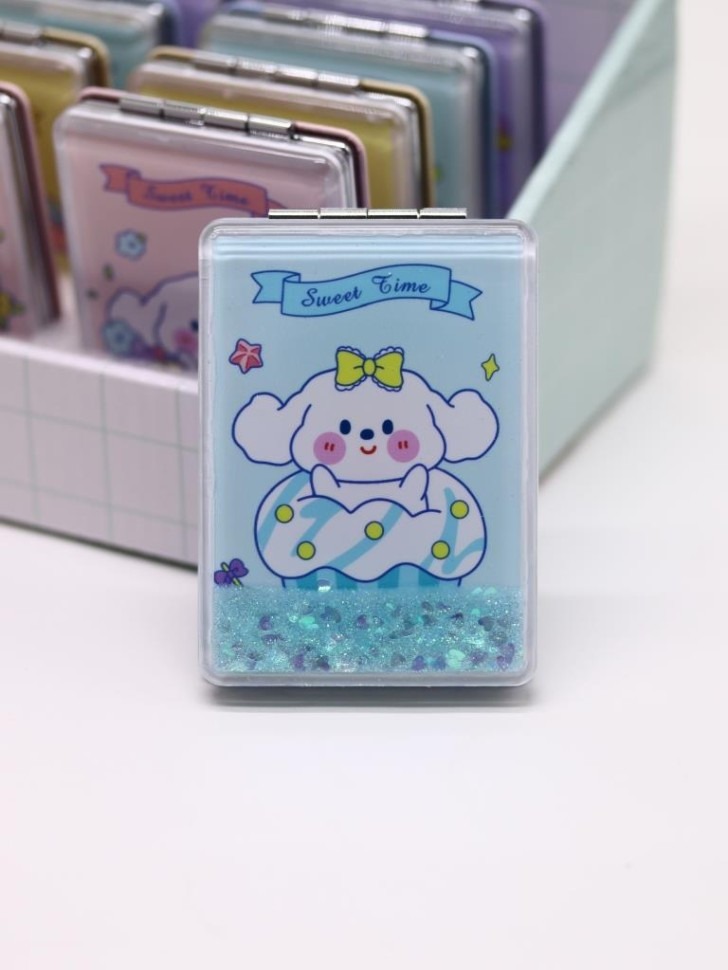 Зеркало компактное шейкер раскладное «Sweet Time the doggie» | I like gift | Toki