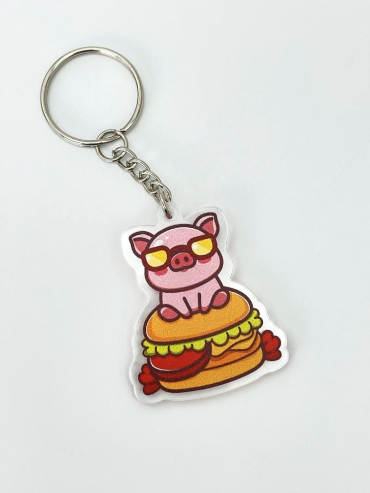 Брелок «Cool pig hamburger» | I like gift | Toki