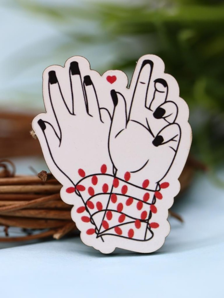 Значок ECO из дерева LOL LAB «Новогодняя гирлянда» | I like gift | Toki