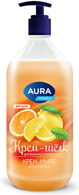 Крем-мыло «Шёлк и цитрус» | Family | Aura