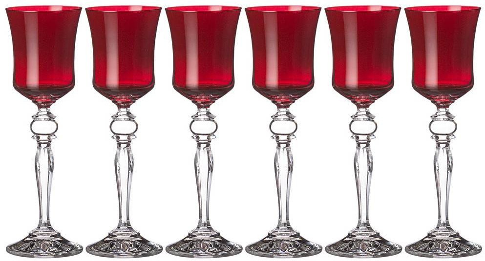 Набор рюмок «Грация» | Роскошь цвет рубина | Crystalex