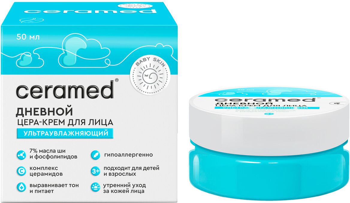 Цера-крем для лица дневной ультраувлажняющий «Baby Skin» | Ceramed