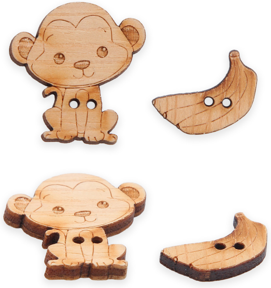 Набор пуговиц-фигурок «Мартышка и бананы» | Magic Buttons