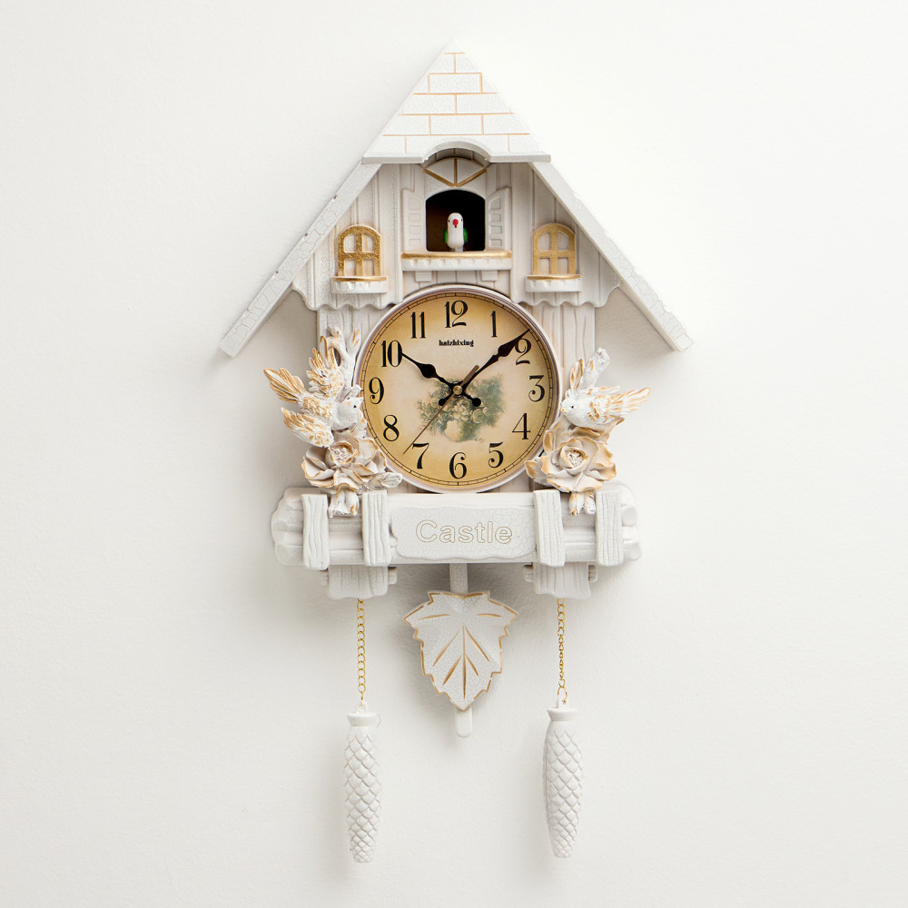 Часы настенные интерьерные с кукушкой «Замок с птицами» | ИнтерPresent