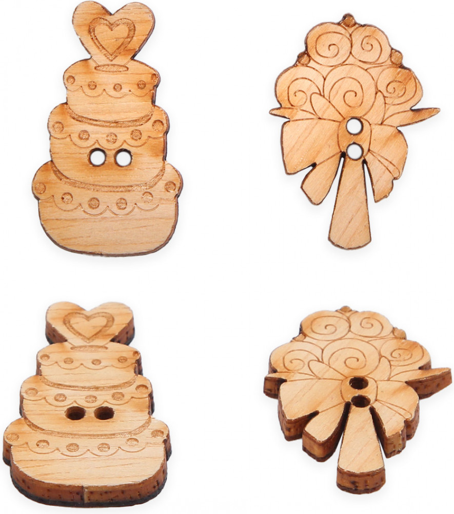 Набор пуговиц-фигурок «Букет и торт» | Magic Buttons