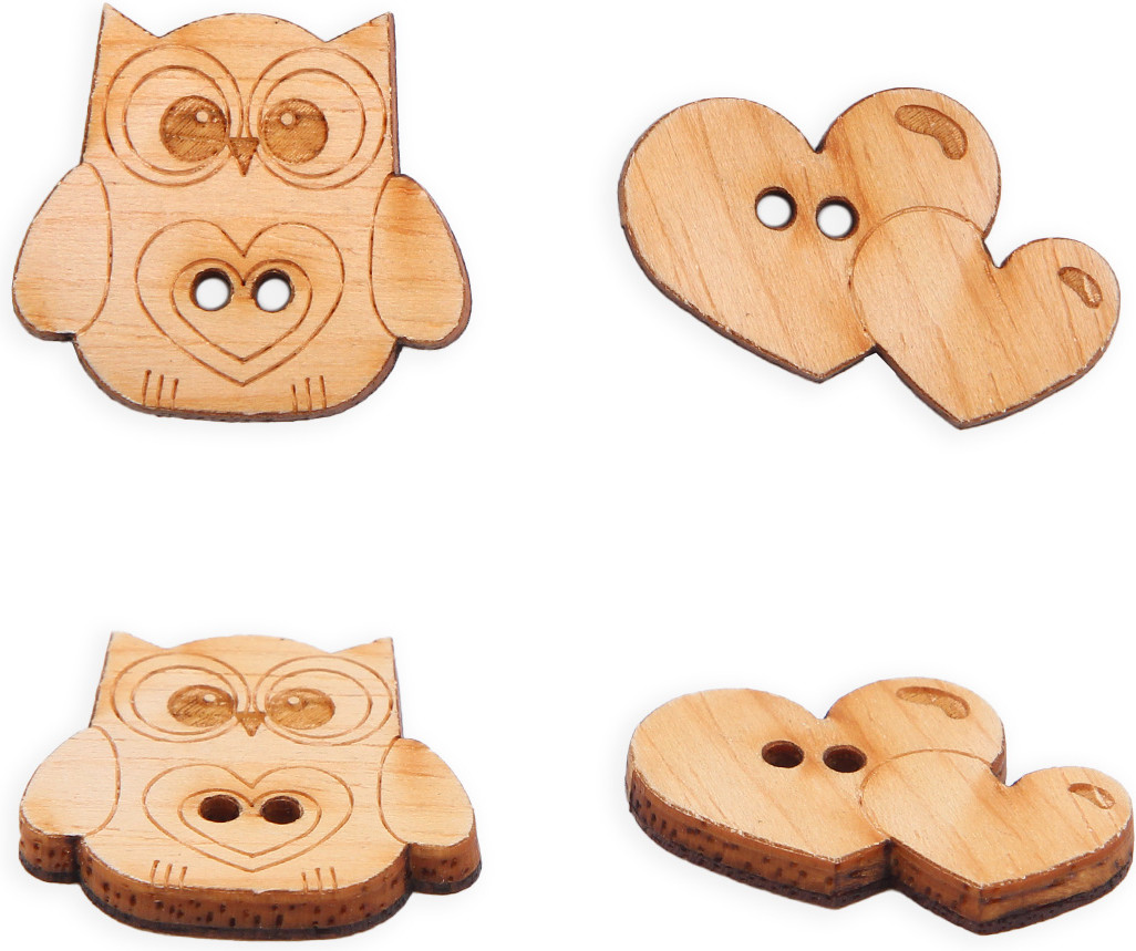 Набор пуговиц-фигурок «Совенок и сердце» | Magic Buttons