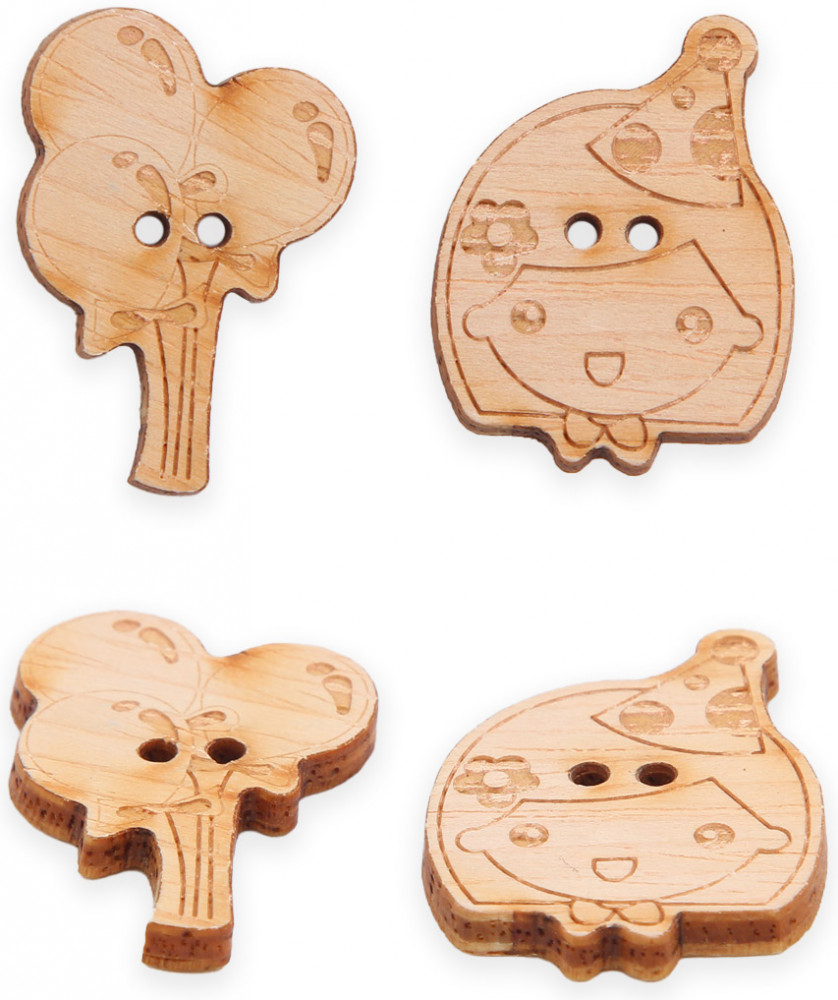 Набор пуговиц-фигурок «Девочка и шарики» | Magic Buttons