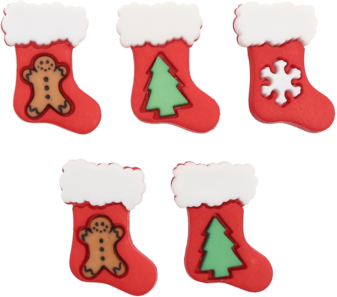 Набор пуговиц-фигурок «Чулок для подарков» | Dress it up