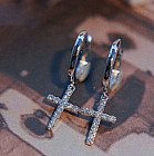 Серьги из серебра с цирконом