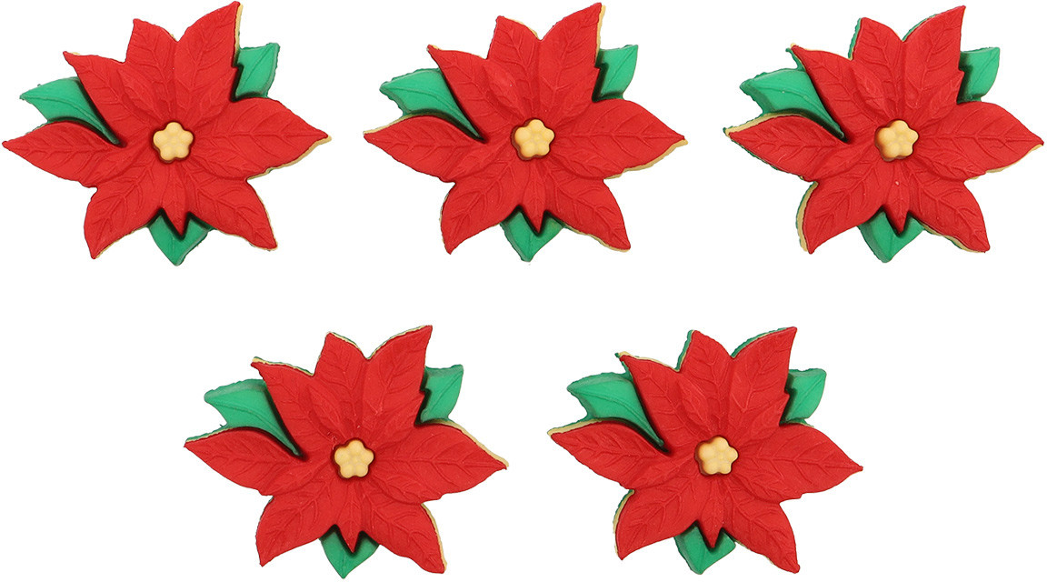 Набор пуговиц-фигурок «Красная пуансеттия» | Dress it up