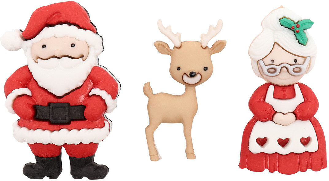 Набор пуговиц-фигурок «Мистер и Миссис Клаус» | Dress it up