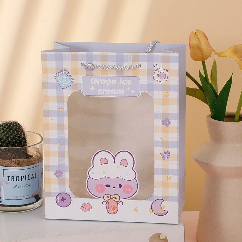 Пакет подарочный «Lovely animals, plaid» | I like gift | Toki