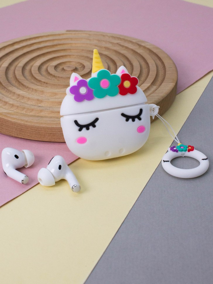 Чехол для AirPods Pro «Unicorn in flowers» | I like gift | Toki