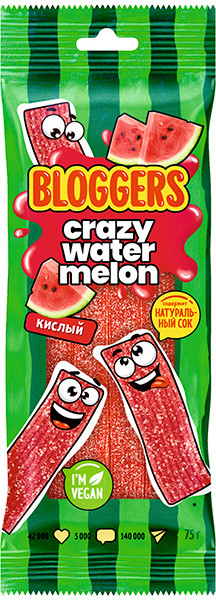 Мармелад жевательный в кисло-сладкой обсыпке «Crazy watermelon» | Bloggers