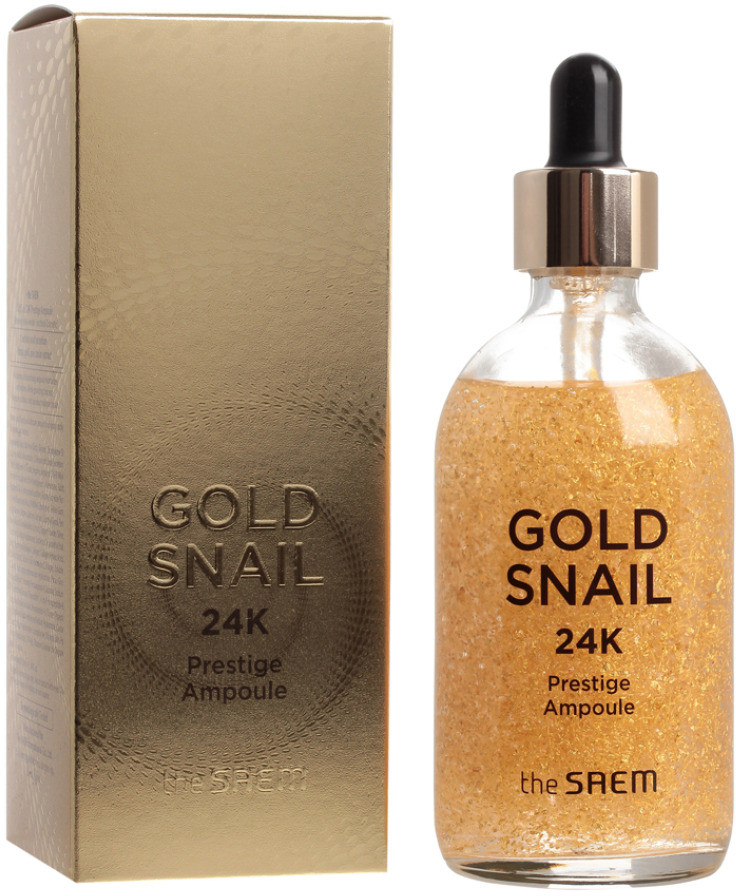 Сыворотка для лица с золотом и муцином улитки «Gold Snail 24K Prestige Ampoule» | Gold Snail | The Saem