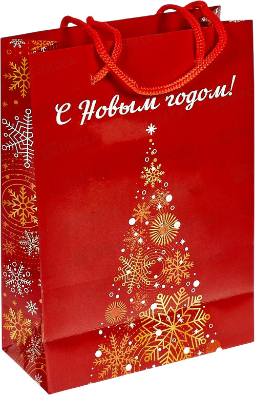 Пакет подарочный «Золотистые снежинки» | Миленд