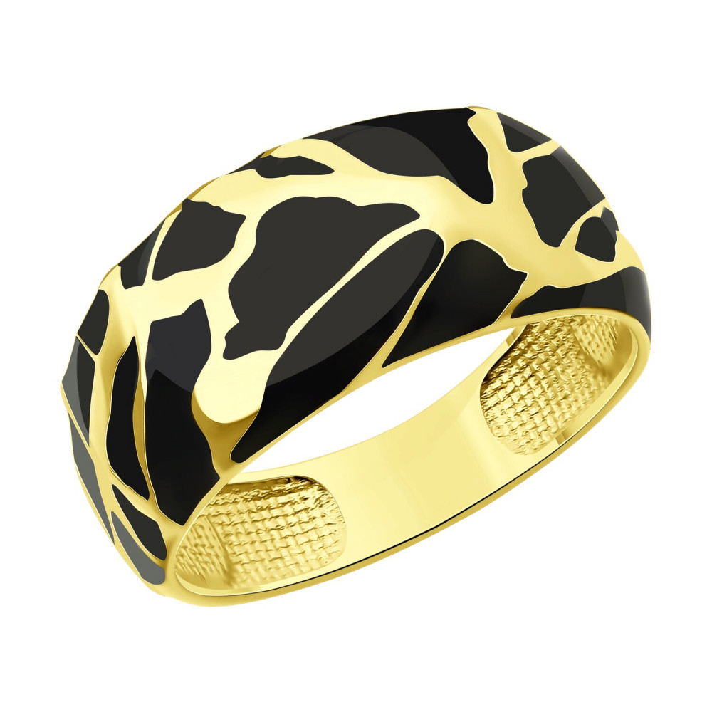 Кольцо из золочёного серебра с эмалью | SOKOLOV