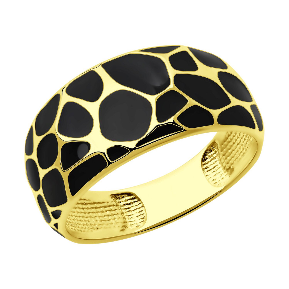 Кольцо из золочёного серебра с эмалью | SOKOLOV