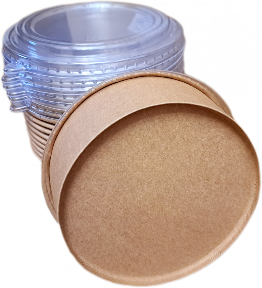 Набор контейнеров картонных с крышкой «Pure kraft» | Upak Land