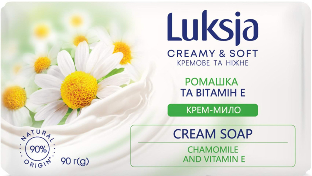 Мыло кремовое кусковое «Ромашка и витамин Е» | Creamy & Soft | Luksja