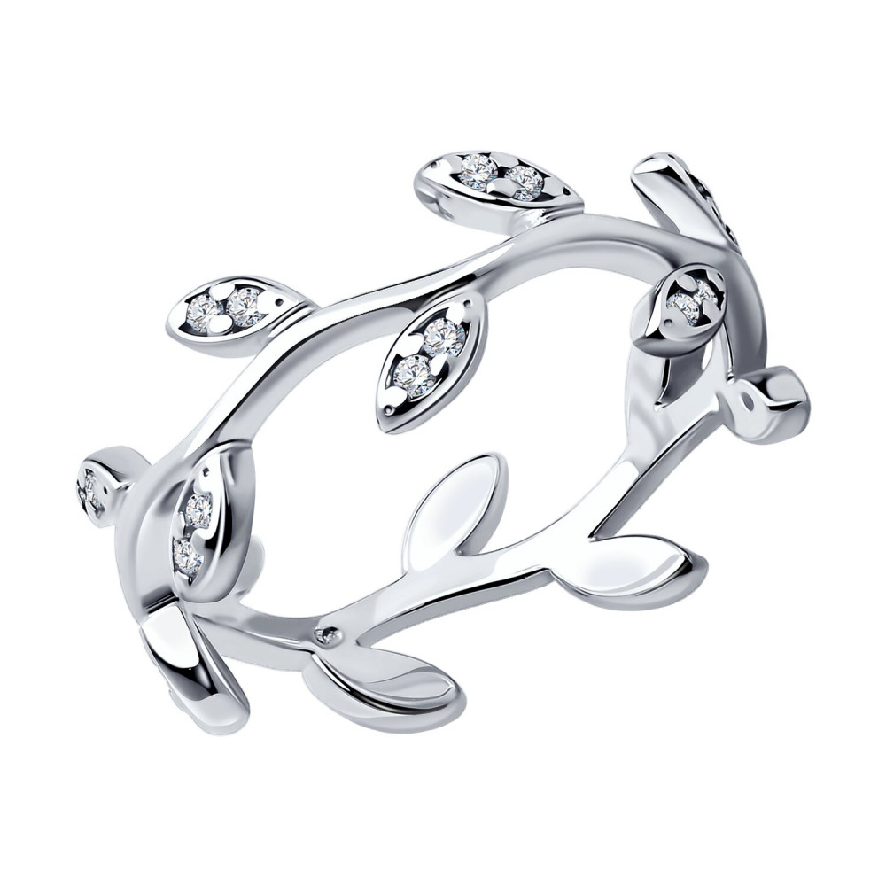 Кольцо из серебра с фианитами | SKLV | SOKOLOV