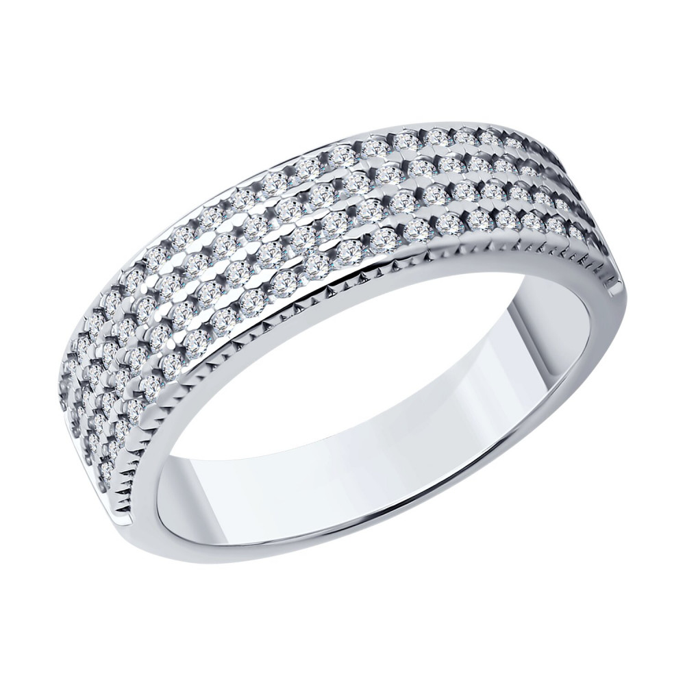 Кольцо из серебра с фианитами | SOKOLOV