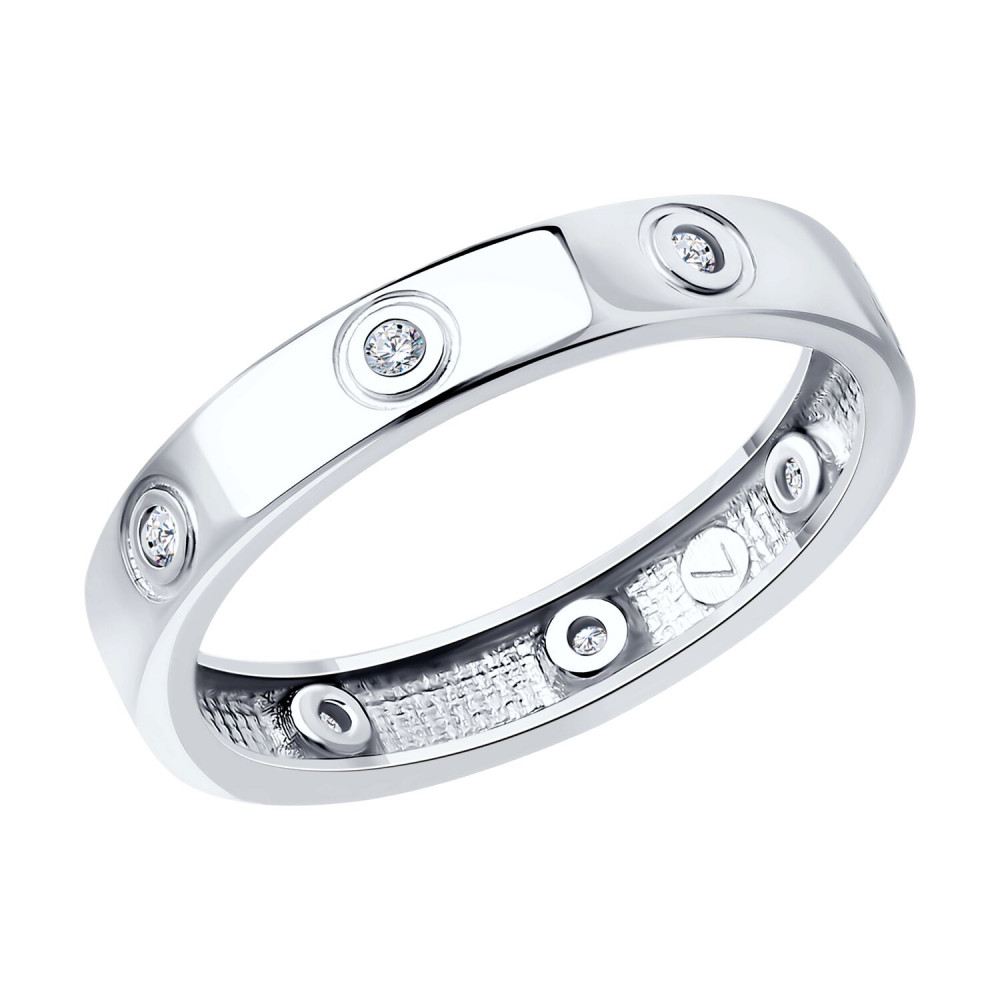 Кольцо из серебра с фианитами | SKLV | SOKOLOV