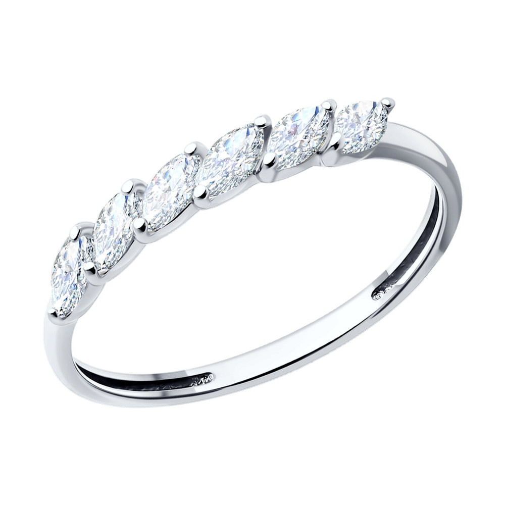 Кольцо из серебра с фианитами | SKLV | SOKOLOV