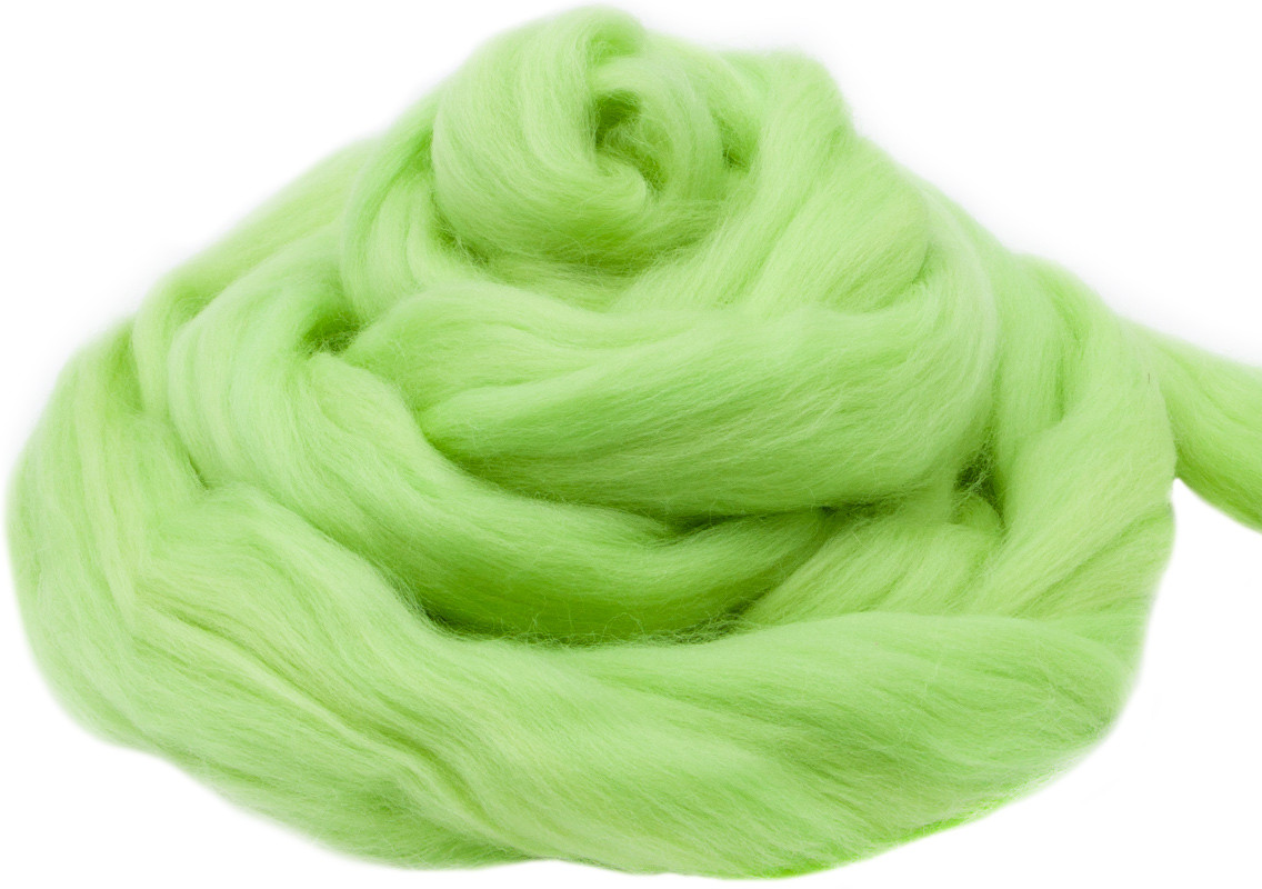 Шерсть для валяния мериносовая, 193 светло-салатовый | Троицкая камвольная фабрика
