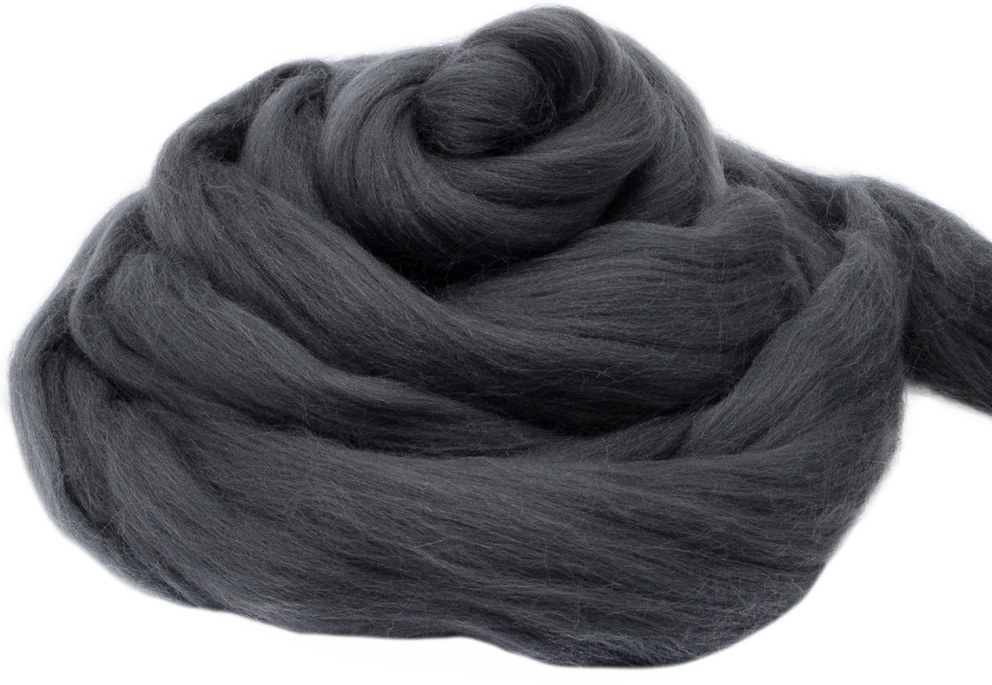 Шерсть для валяния мериносовая, 585 графит | Троицкая камвольная фабрика