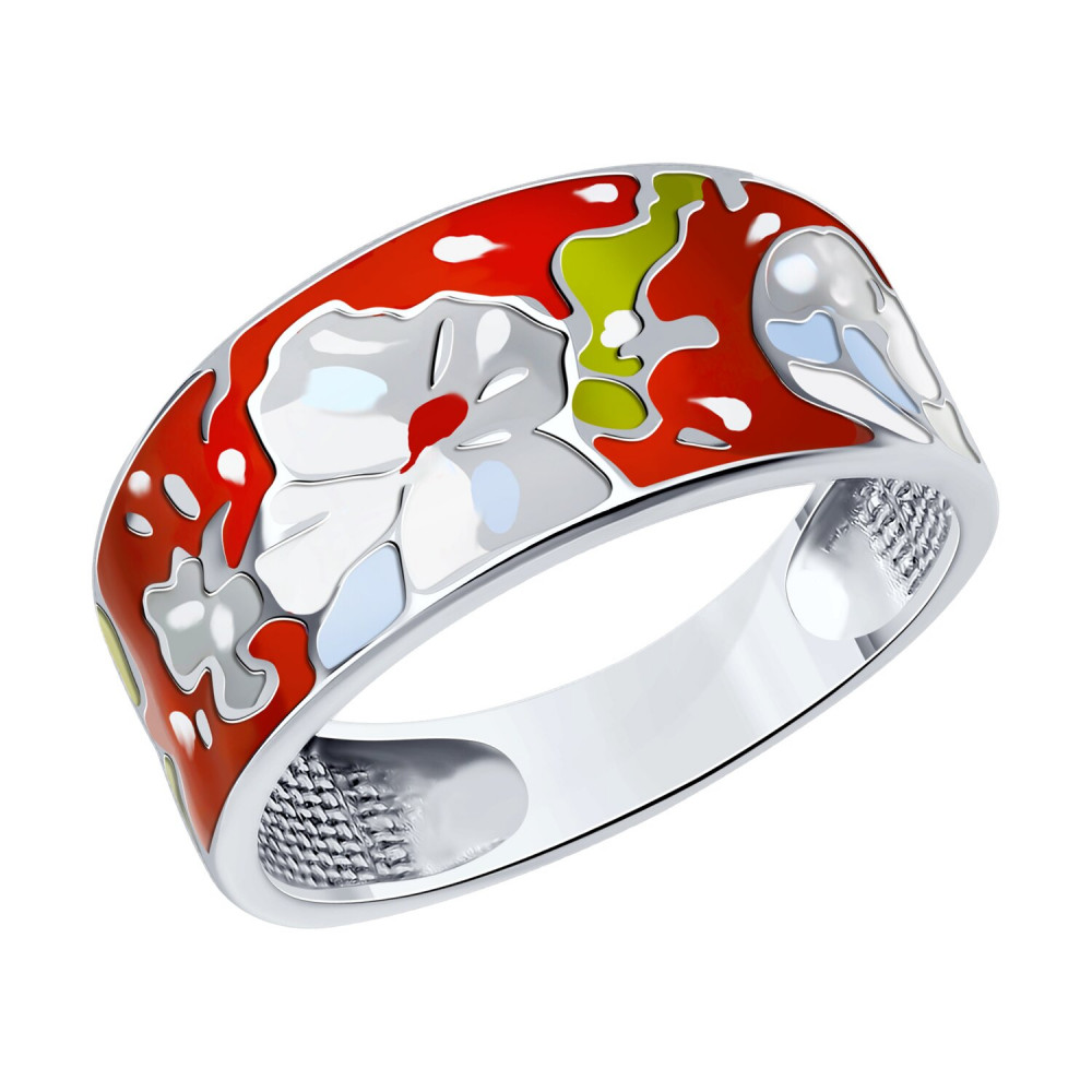 Кольцо из серебра с эмалью | SOKOLOV