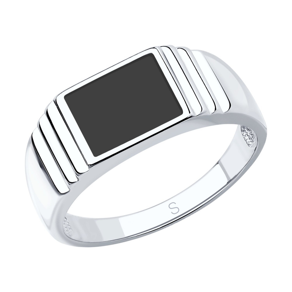 Печатка из серебра с эмалью | SOKOLOV