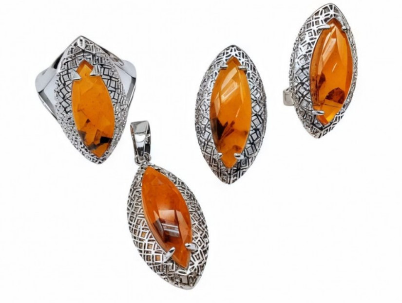 Комплект украшений для женщин с янтарем | Tuimedaq