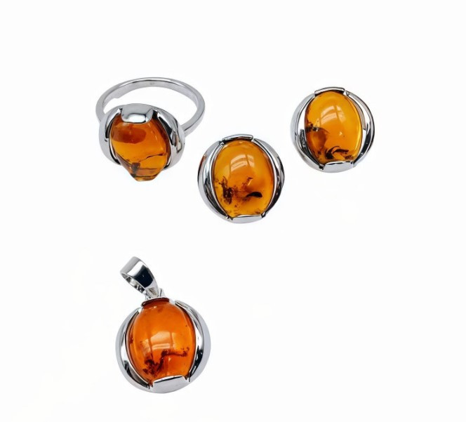 Комплект украшений для женщин с янтарем | Tuimedaq