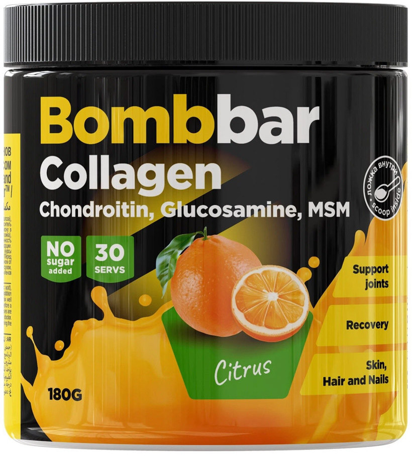 Коктейль со вкусом цитруса «Collagen + Chondroitin, Glucosamine, MSM» | Pro | Bombbar