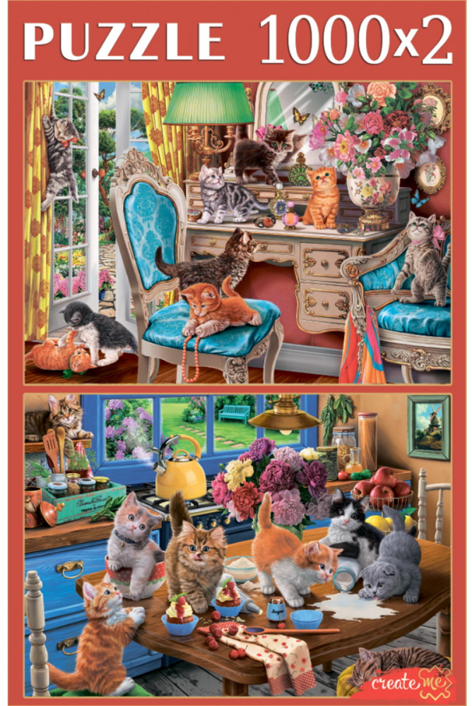 Набор пазлов «Пушистые непоседы» | Create me | Рыжий кот