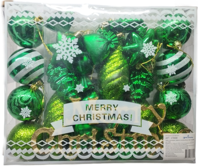 Набор шаров и украшений елочных