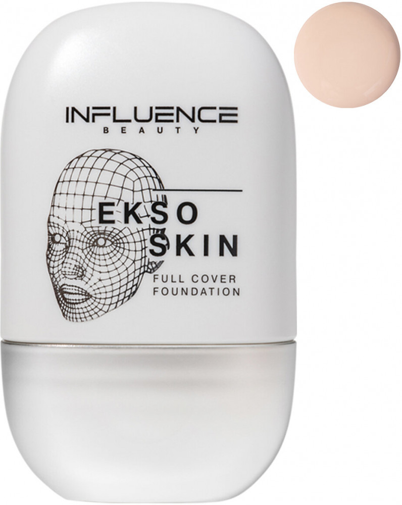 Тональная основа с высокой степенью покрытия «Ekso Skin», оттенок 01 Ультрасветлый | Influence Beauty