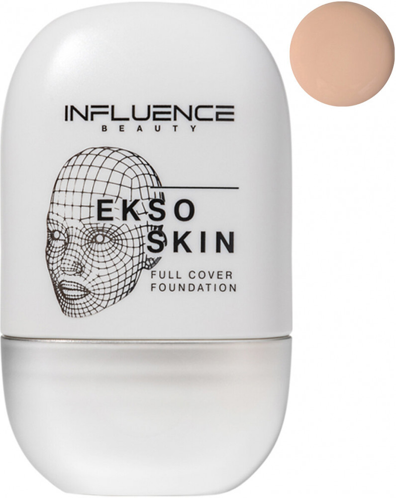 Тональная основа с высокой степенью покрытия «Ekso Skin», оттенок 05 Темно-бежевый | Influence Beauty
