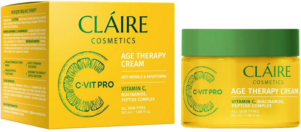 Крем для лица «Age Therapy Cream. Антивозрастной эффект» | C-vit pro | Claire Cosmetics